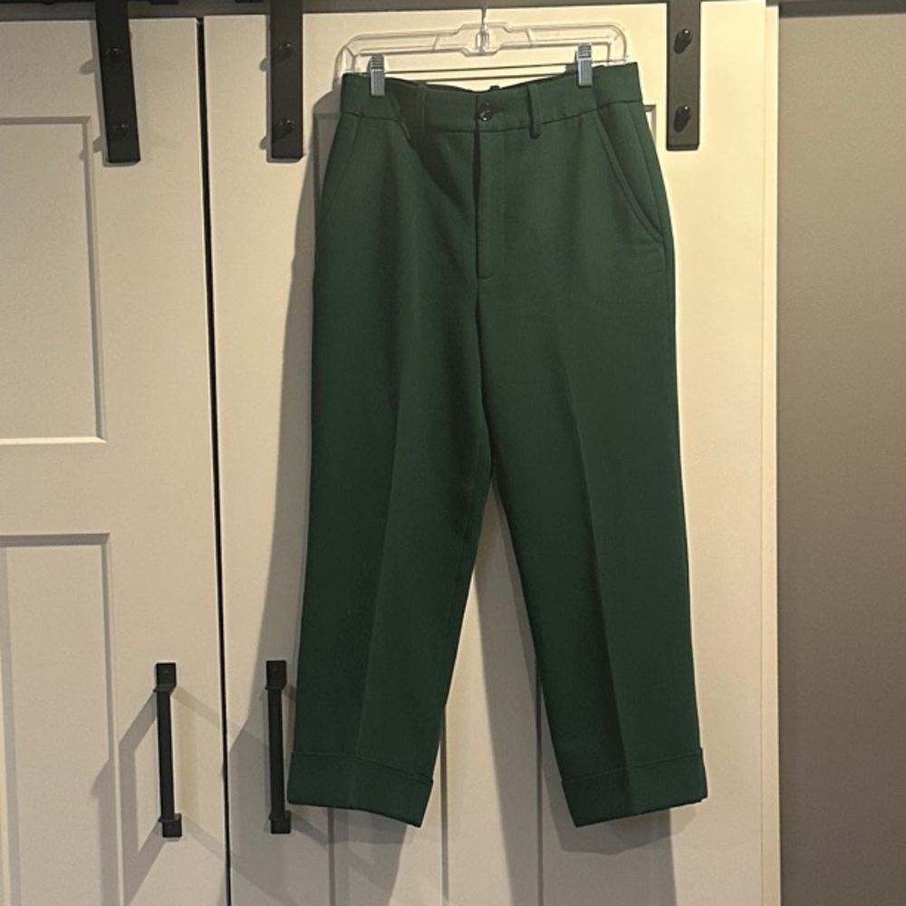 Zara Topstitched Cuffed Ankle Pants-S